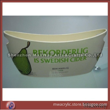 White elegant oval acrylic ice bucket/pail